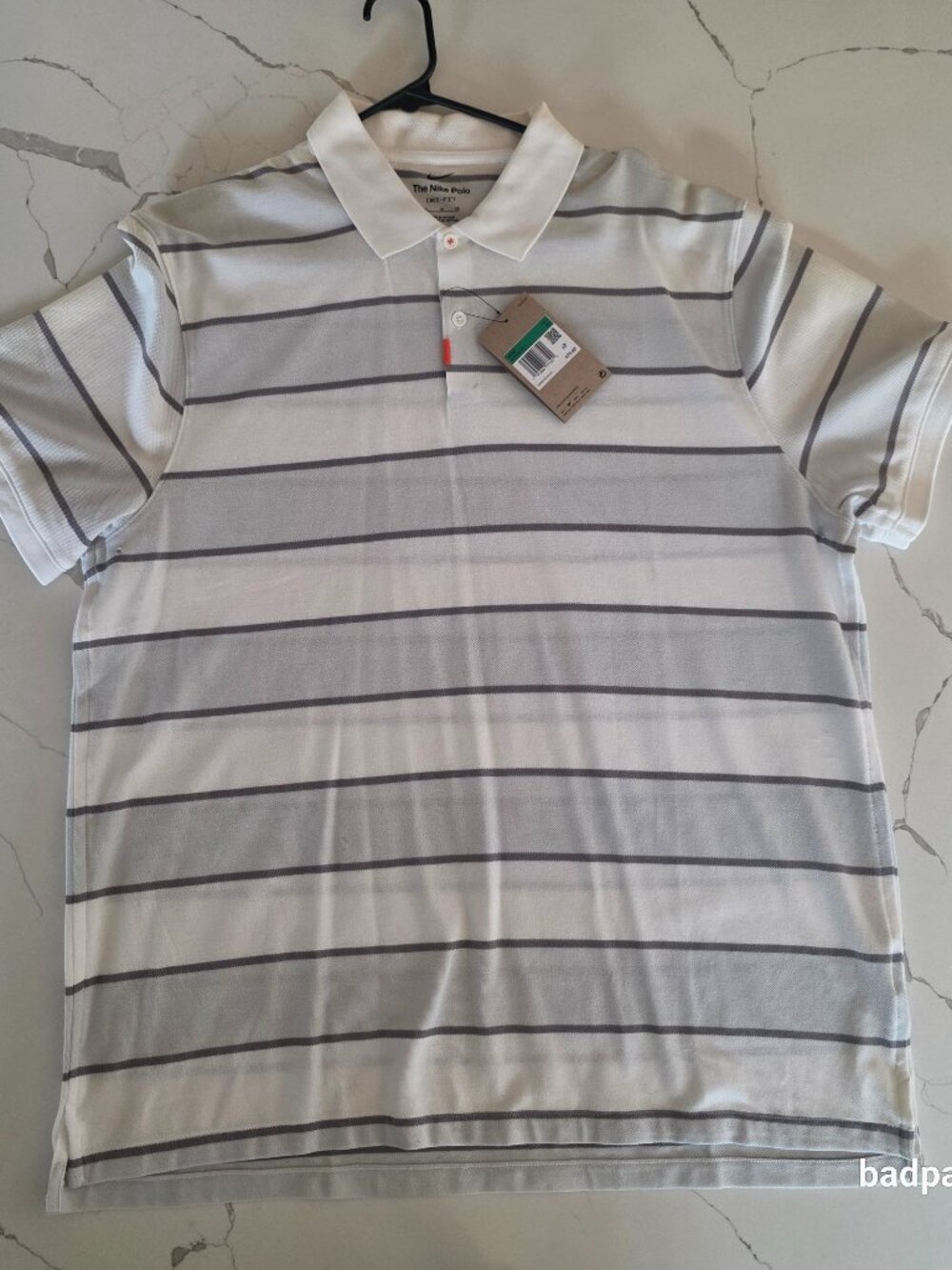 NEW - Nike Dri-FIT Striped Lifestyle Polo Shirt White/Grey DH0900-025 Men's XL